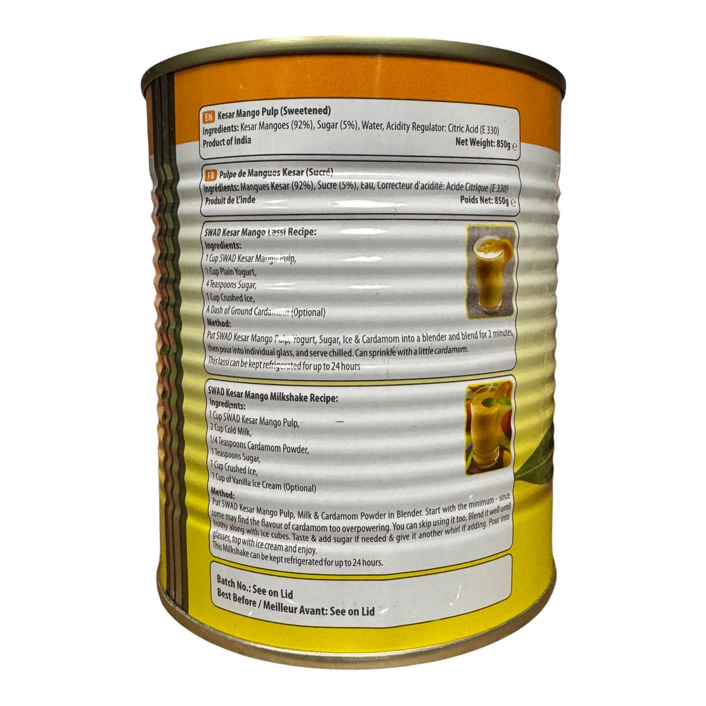 SWAD Kesar Mango Pulp 850g - Authentic from Zaytuna Mart Canada