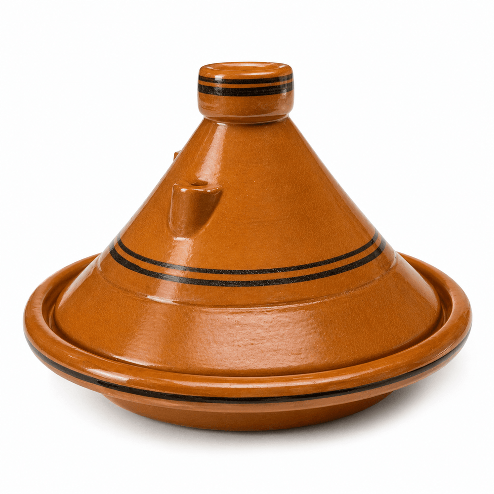 Tagine Moroccan Clay Cooking Pot Glazed Miel 35 cm