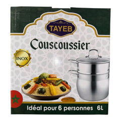 TAYEB Couscoussier Pot Stainless Steel Steamer 4L