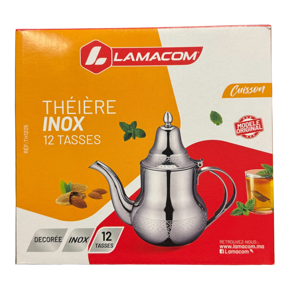 Teapot Stainless steel LAMACOM 12 cups (1L)