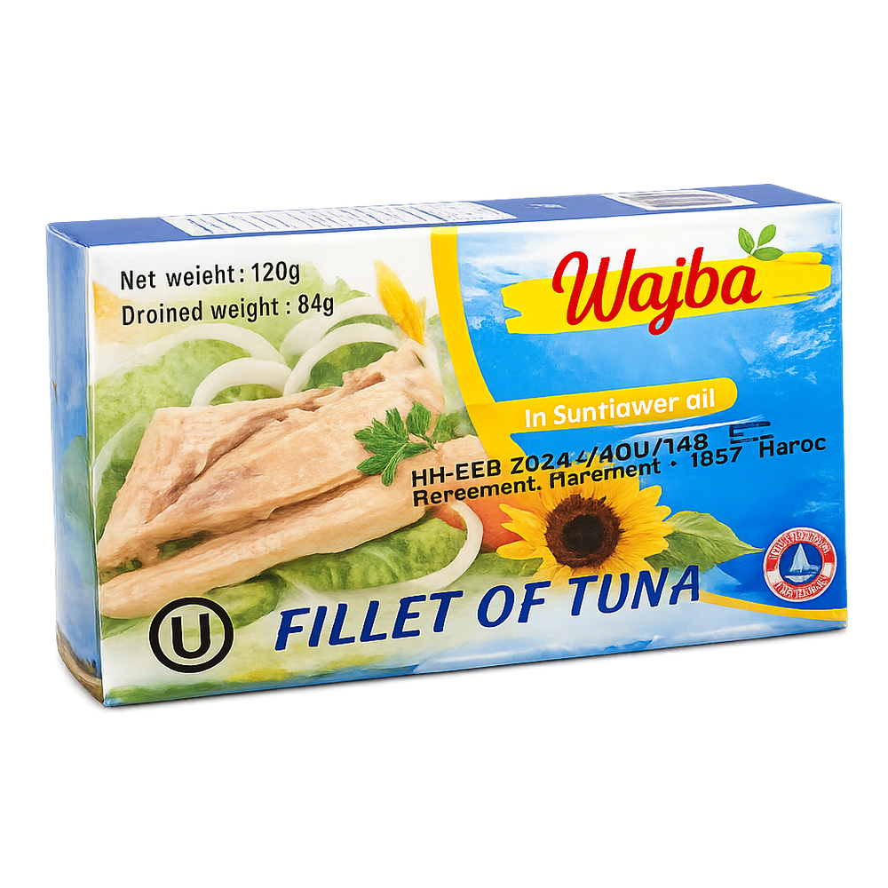 Wajba Tuna Fillets in Sunflower Oil – 120g