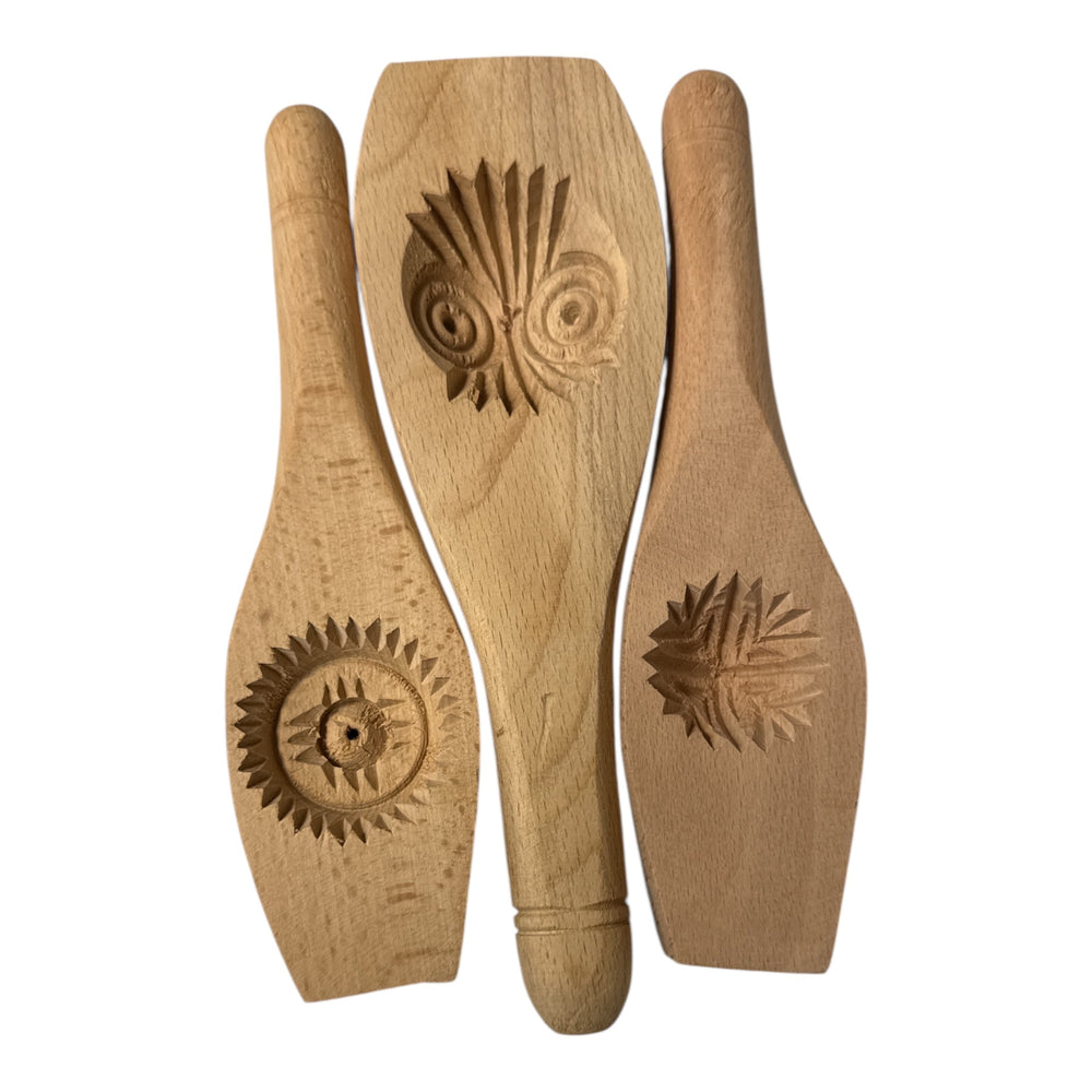 Zaytuna Traditional Hand Carved Wooden Maamoul Cookies Set of 3 Molds
