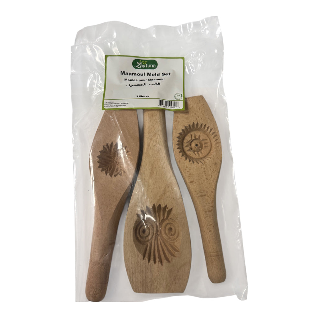Zaytuna Traditional Hand Carved Wooden Maamoul Cookies Set of 3 Molds - Authentic from Zaytuna Mart Canada