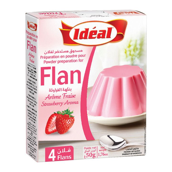 Ideal Flan custard Strawberry 50g