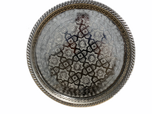 Load image into Gallery viewer, Tea Tray Silver Round with stands 38 cm
