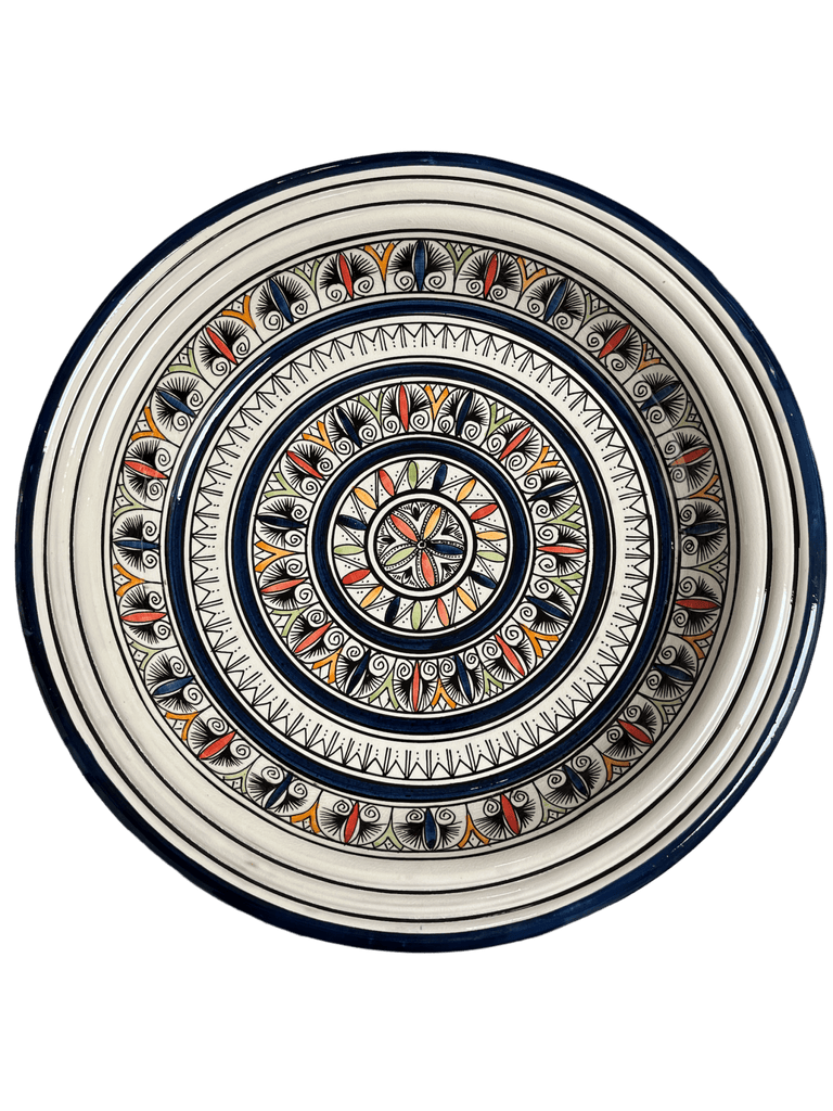 Safi Kasriya Clay Plate Guessaa Decorated 40 cm - Authentic from Zaytuna Mart Canada