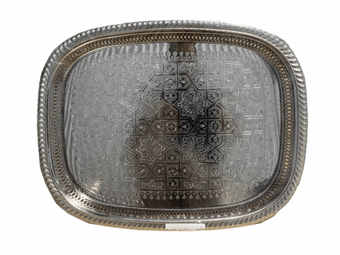 Tea Tray Silver Rectangular 40x30cm