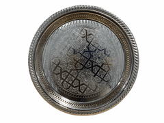 Tayeb Tea Tray Silver Round 35 cm